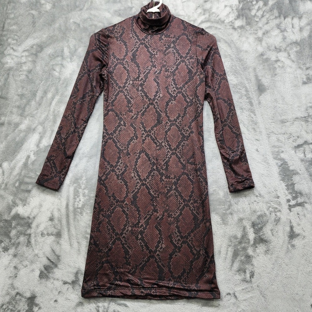 NEW BUMPSUIT Dress Womens XS Brown Snake Print Maternity Short‎ Nicole Bodycon